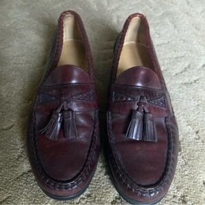 Allen Edmonds Maxfield Shoes Mens 10 C Brown Leather Tassel Loafers
